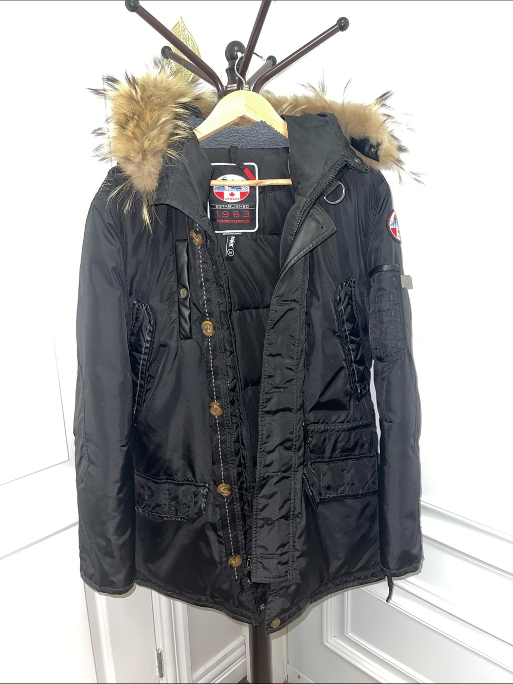 Pajar Black Women's Parka with Faux Fur Trim Hood